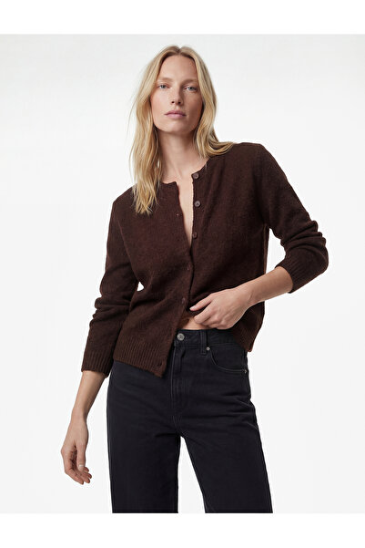 Koton Πλεκτή ζακέτα με μακρυμάνικο λαιμόκοψη