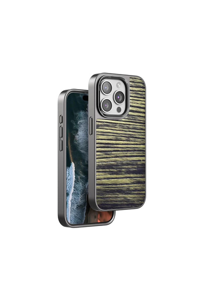 eco port غطاء فينكو آيفون 14 برو ماكس ويف - بني غامق