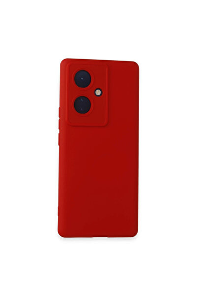 eco port حافظة فيفو V29 لايت من السيليكون المخملي الداخلي - أحمر