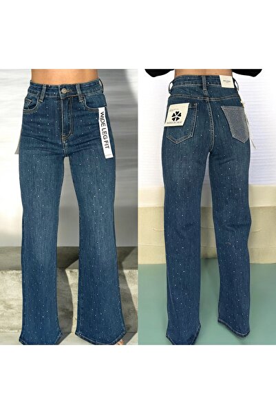 DENRA Wide leg jeans with pebble pocket