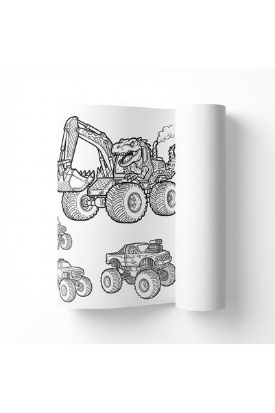 Erzi Coloring Book Roll 4 Meters Giant Size - Monster Cars 45 cm