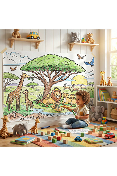 Erzi Orman Macerası Dev Rulo Boyama Kitabı 4 Metre 45 cm Genişlik