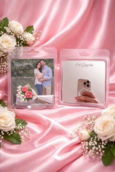 NPCQUN Love Flowers Kişiye Özel Fotoğraflı Romantik Hediye – Pembe Kalpli Pre...