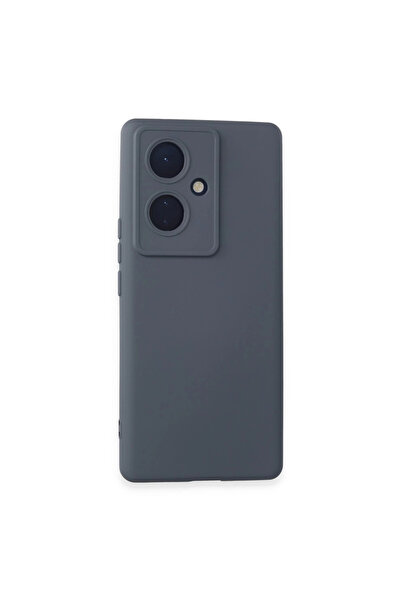 eco port حافظة هاتف فيفو V29 لايت من السيليكون المخملي الداخلي - رمادي