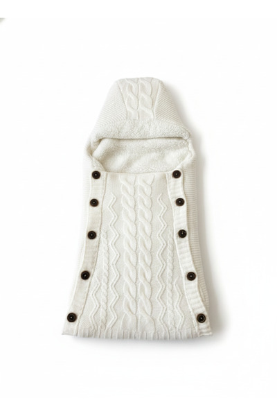 Generic Unisex fleece-lined winter blanket - off-white