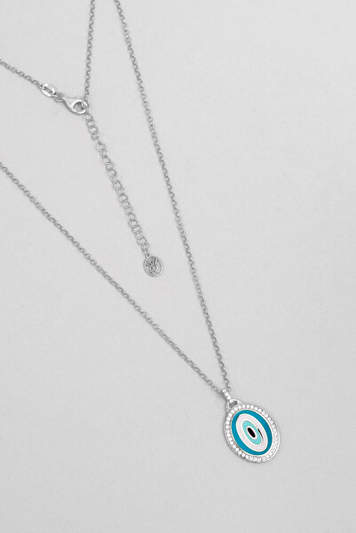 So CHIC... Bereket 18 Ayar Beyaz Altın Kaplama 45 Cm Gümüş Kolye