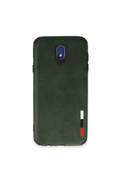 eco port حافظة سامسونج جالاكسي J7 برو / J730 بحلقة جلدية سيليكون - أخضر