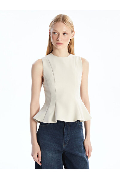 LC Waikiki Özmarka Νέα Σεζόν Μπλούζα με λαιμόκοψη πετσετέ και πεπλάμ