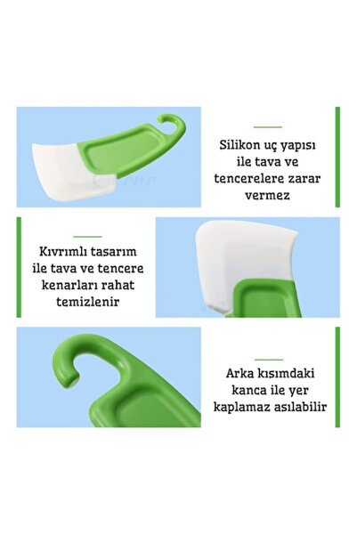 ForWhat مكشطة ذات طرف من السيليكون لتنظيف الأطباق للمكتب المنزلي والمطبخ