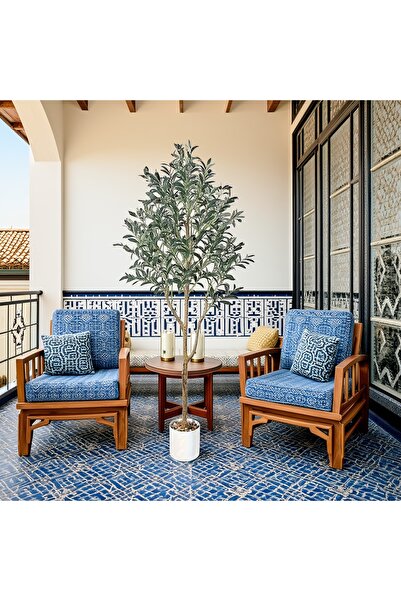 SCHENKERO شجرة زيتون اصطناعية بطول 180 سم، بأغصان مثمرة نابضة بالحياة، في وعا...