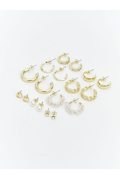 LC Waikiki LCW ACCESSORIES Sarı 9 Parça Kadın Küpe