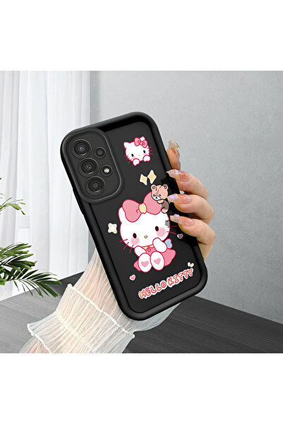 PATTERNOVA Samsung Galaxy A13 4G Uyumlu Hello Kitty Kuromi Siyah Silikon Kılı...
