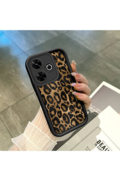 SLIMFELT Redmi 13 4G Uyumlu Yüksek Kalite Popüler Leopar Siyah Kılıf Silikon ...