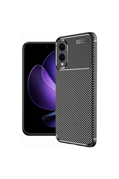 eco port حافظة سامسونج جالاكسي S25 ايدج ذات غطاء كربوني بتركيز تلقائي - أسود