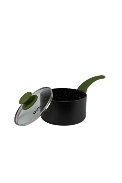 Generic Black Granite Pot with Green Handle - Soltam