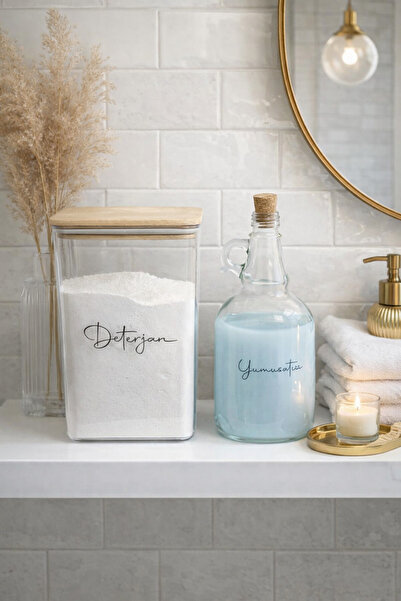 Dia Detergent Box and Fabric Softener Bottle Set – Transparent Stylish Design