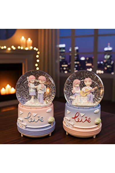 AYLİS Orta Boy Romantik Çiftler Kar Küresi