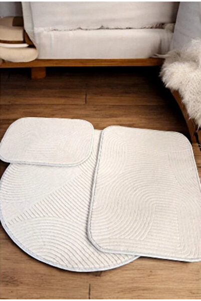 SERİA HALI DİNARSU JOY ROLYEF 3 LÜ BANYO HALISI KAYMAZ TABAN MAKİNEDE YIKANIR...