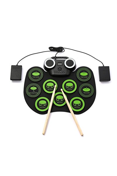 Saatistan Elektronik Davul Seti, USB Şarjlı, Dijital Pedallı Çocuklar İçin