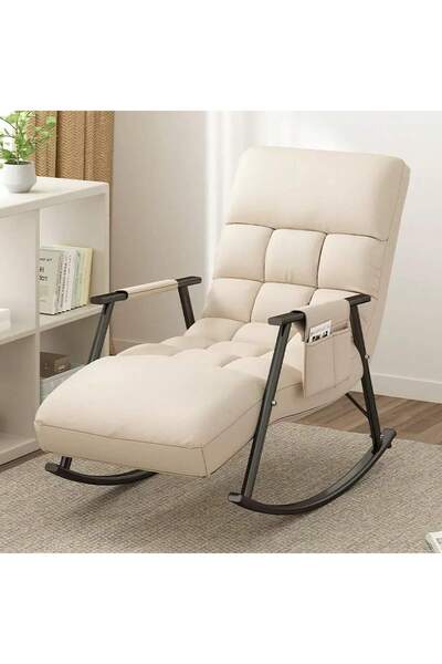 Mtanvxay كرسي هزاز بمساند للذراعين وجيوب جانبية، قابل لتعديل الارتفاع، جيد ال...