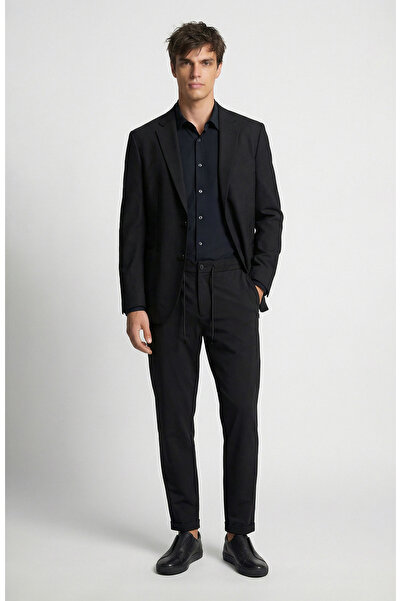 Network Siyah Diyagonal Desenli Eşofman Altı