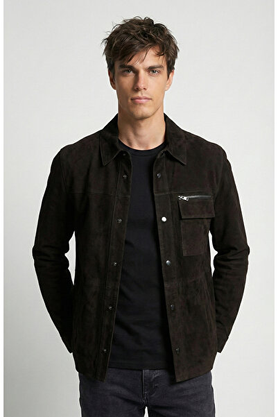 Network Siyah Çıtçıtlı Süet Deri Mont