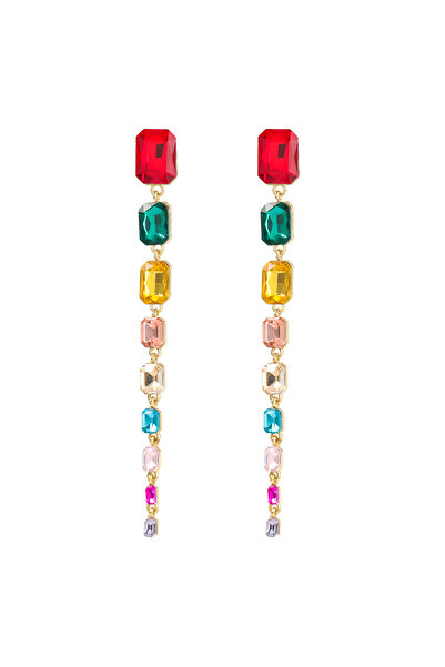Glamsouq Multicolored Long Dangle Earrings