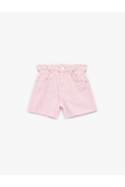 Koton Pamuklu Cepli Yüksek Bel Denim Şort