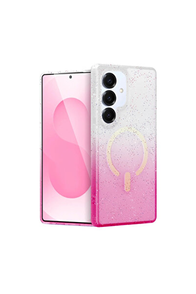 eco port غطاء سامسونج جالاكسي S25 بوميل اللامع مع تقنية ماج سيف - وردي