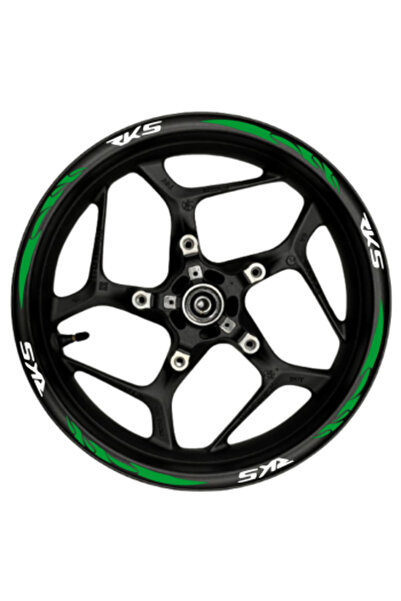 Fixelora 16 قطعة شريط حافة عجلات Rks موديل 1 أبيض-أخضر