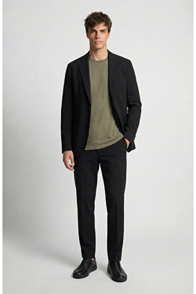 Network Siyah Armürlü Bağcıklı Takım Elbise