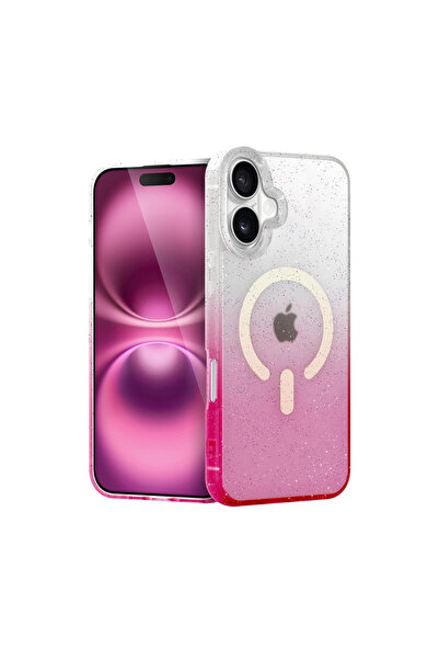 eco port غطاء آيفون 16 بلس بوميل شايني ماج سيف - وردي