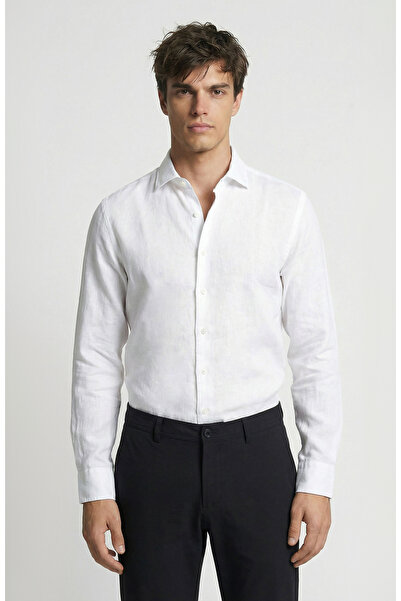 Network Beyaz Keten Gömlek