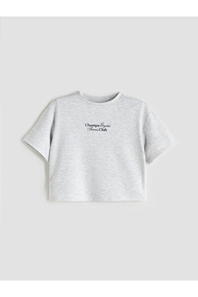 LC Waikiki Vlastita marke Nova sezonska okrugla kragna Štampano devojčina majica