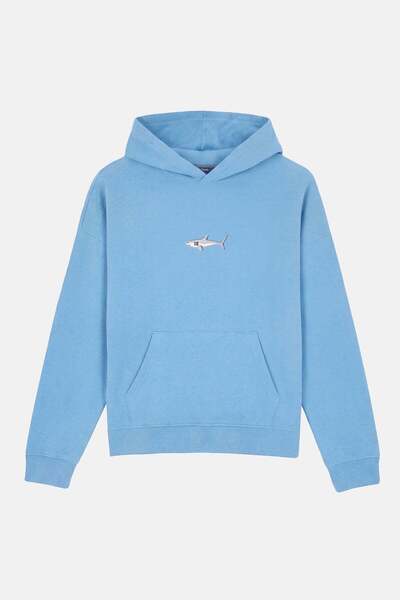 WWF Market Great White Shark Supersoft Pocket Hoodie - Blue