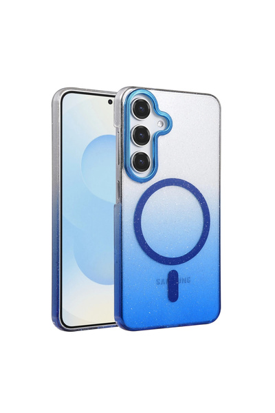 eco port غطاء سامسونج جالاكسي إس 25 اللامع بتقنية ماج سيف - أزرق