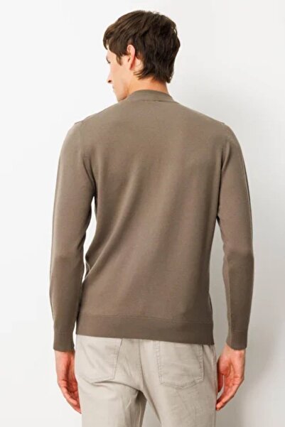 Desen Men's Half Turtleneck Knitted Sweater with Diamond Pattern on the Front