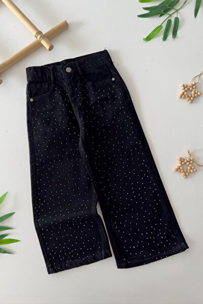 Minigimin Cicileri My Little One's Skin-Friendly Stone Detailed Wide-Legged G...