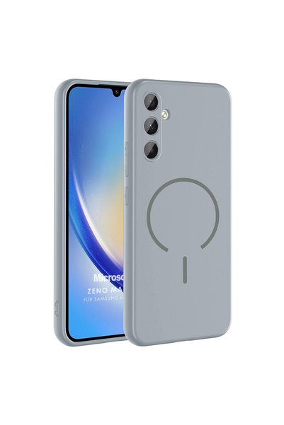 Microsonic حافظة سامسونج جالاكسي A34 زينو ماج سيف رمادية