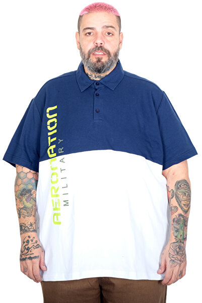 ModeXL Mode XL Великий розмір Чоловічий футболка з поло-коміром 25318 INDIGO