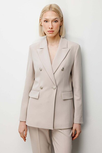 Ekol Kruvaze Yaka Kapak Cepli Ceket