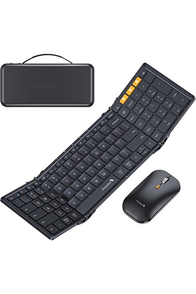 ProtoArc Foldable Keyboard and Mouse, XKM01 Folding Bluetooth Keyboard Mouse ...