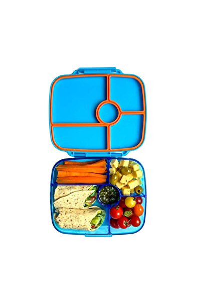 YumBox Go Leakproof Bento Box – 5 Compartment Deep Lunch Box -Miami Blue