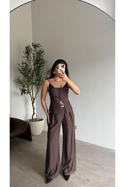 Bade Butik Coffee Bustier Trouser Set