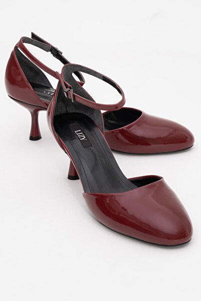 Lizy Shoes Pantofi de damă burgundy cu față închisă, înălțime toc 6 cm.
