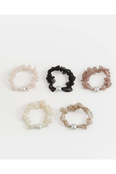 REDTAG Women Assorted Plain Elastic Hair Band Set (5 Piece)