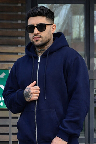 YAKAMEL Men's 3 Thread Yarn Thick Seasonal Basic Cardigan