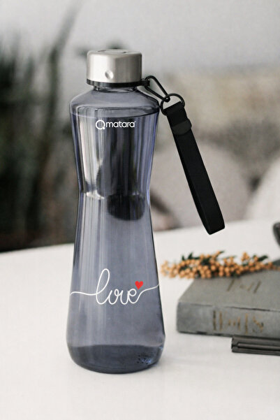 Qmatara Sevgililer Gününe Özel Baskılı Cam Matara 750 cc