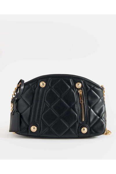 REDTAG حقيبة كروسبودي سوداء مبطنة للنساء