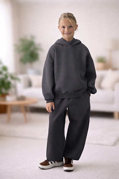 YAKAMEL Παιδικό σετ φόρμας με κουκούλα, 3 κλωστών, ριγέ, με δέσιμο στη μέση, ...